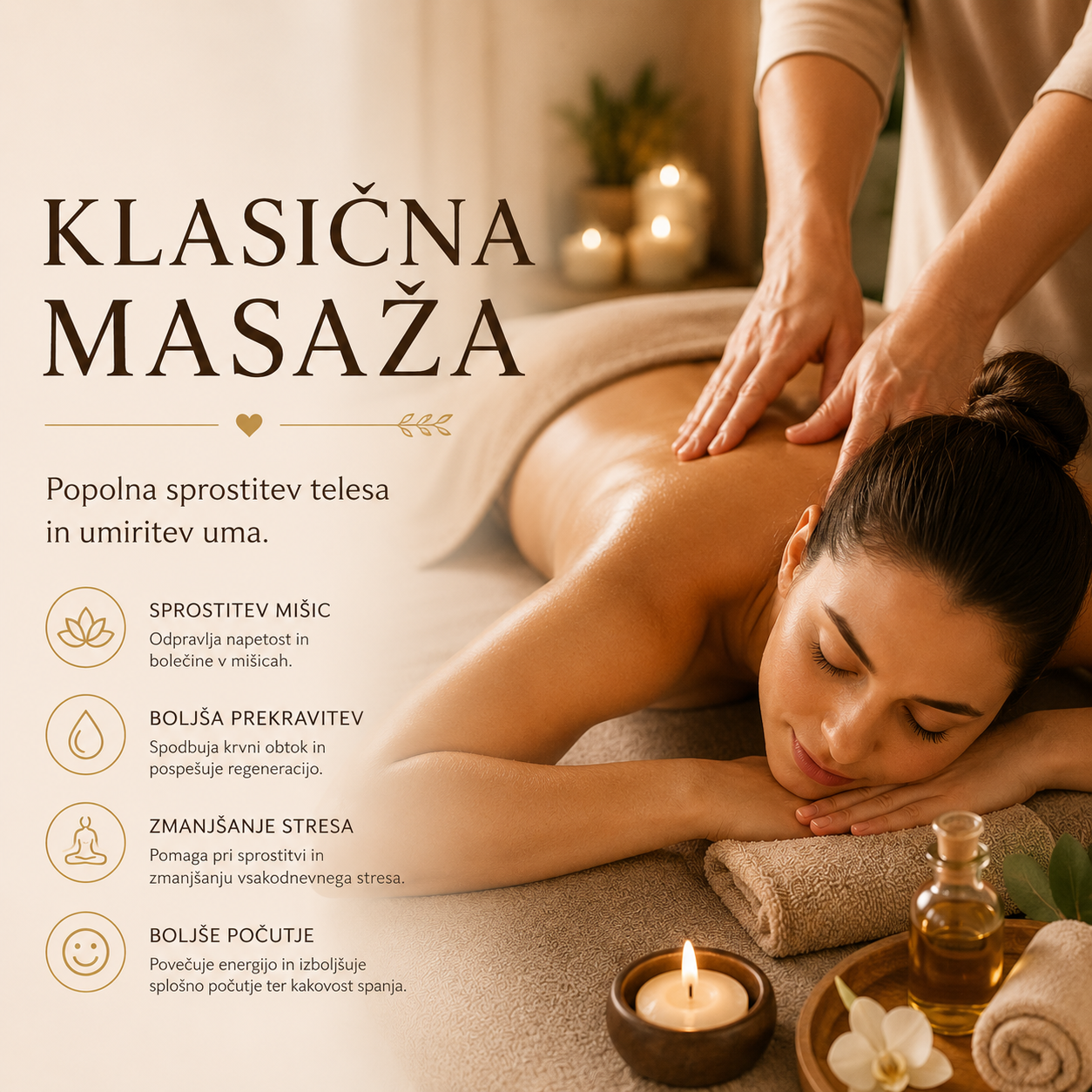 Klasična masaža v salonu Valentina Sugarwax Maribor